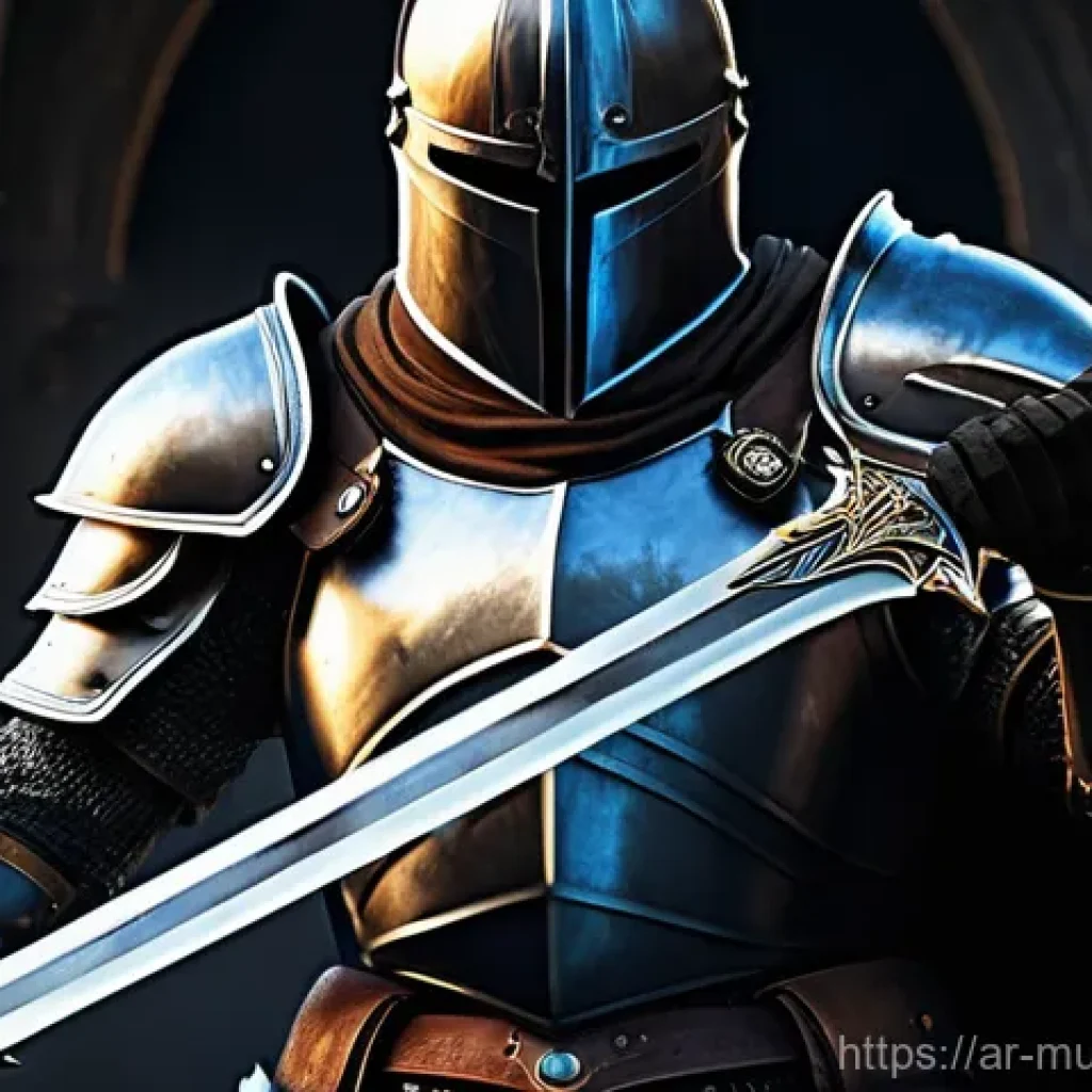 뮤 모나크 클래스별 특징 - **A majestic and heavily armored Dark Knight.** The knight stands firm on a battlefield, surrounded ...